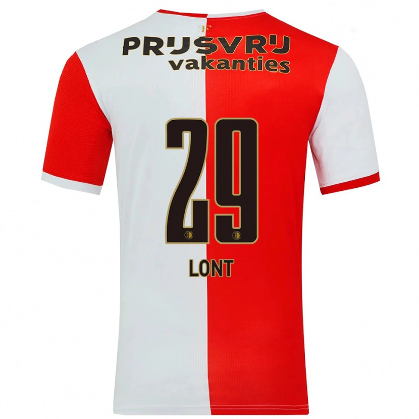 Danxen Mujer Camiseta Dechamaily Lont #29 Rojo Blanco 1ª Equipación 2025/26 La Camisa