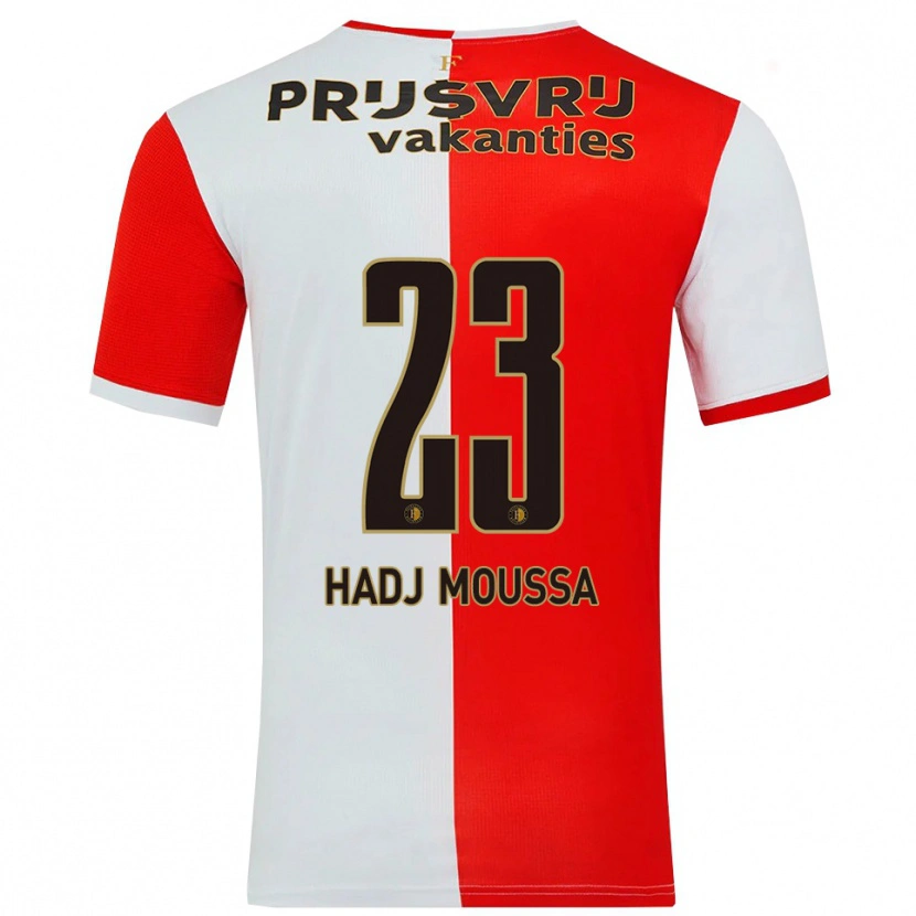 Danxen Mujer Camiseta Anis Hadj Moussa #23 Rojo Blanco 1ª Equipación 2025/26 La Camisa