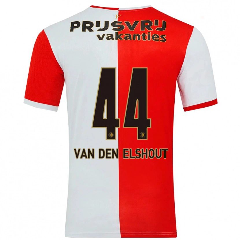 Danxen Mujer Camiseta Tobias Van Den Elshout #44 Rojo Blanco 1ª Equipación 2025/26 La Camisa