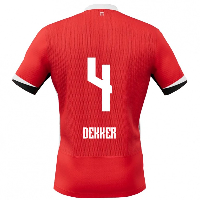 Danxen Mujer Camiseta Maxim Dekker #4 Rojo Blanco 1ª Equipación 2025/26 La Camisa