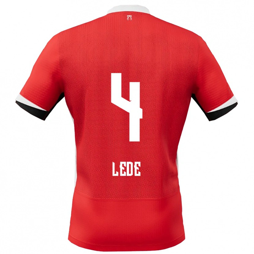 Danxen Mujer Camiseta Quincy Lede #4 Rojo Blanco 1ª Equipación 2025/26 La Camisa