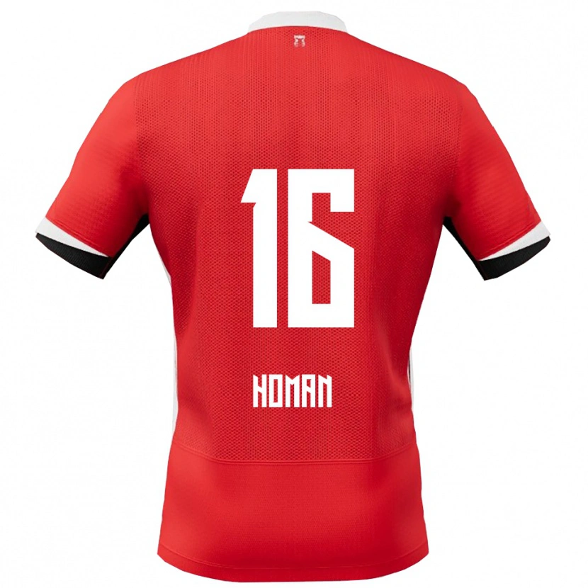 Danxen Mujer Camiseta Nick Homan #16 Rojo Blanco 1ª Equipación 2025/26 La Camisa