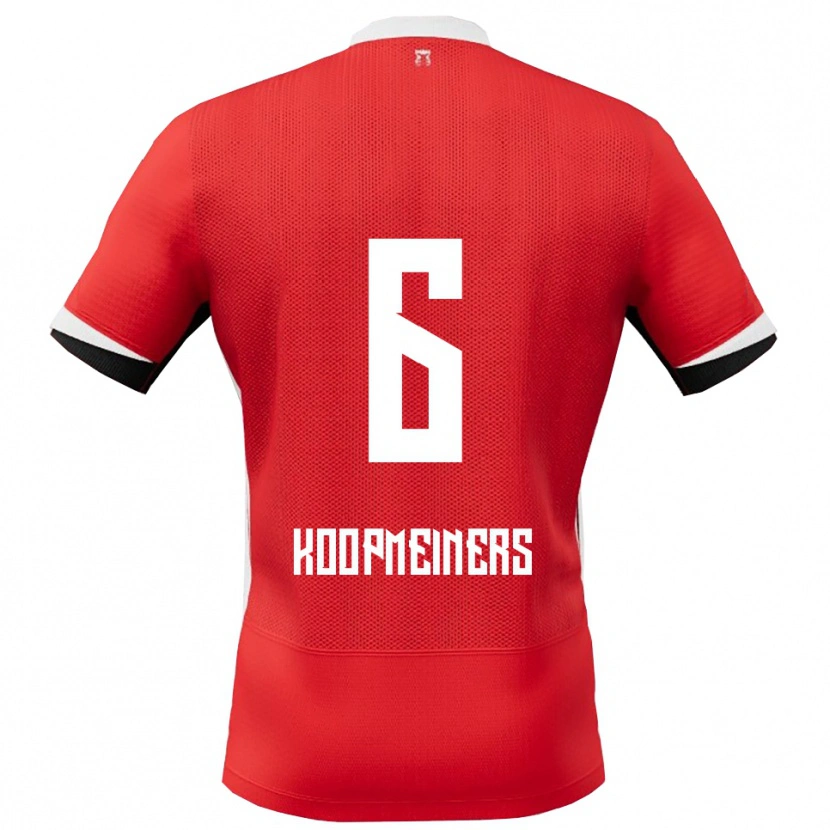 Danxen Mujer Camiseta Peer Koopmeiners #6 Rojo Blanco 1ª Equipación 2025/26 La Camisa