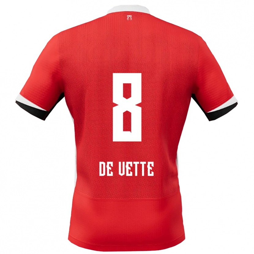 Danxen Mujer Camiseta Manique De Vette #8 Rojo Blanco 1ª Equipación 2025/26 La Camisa