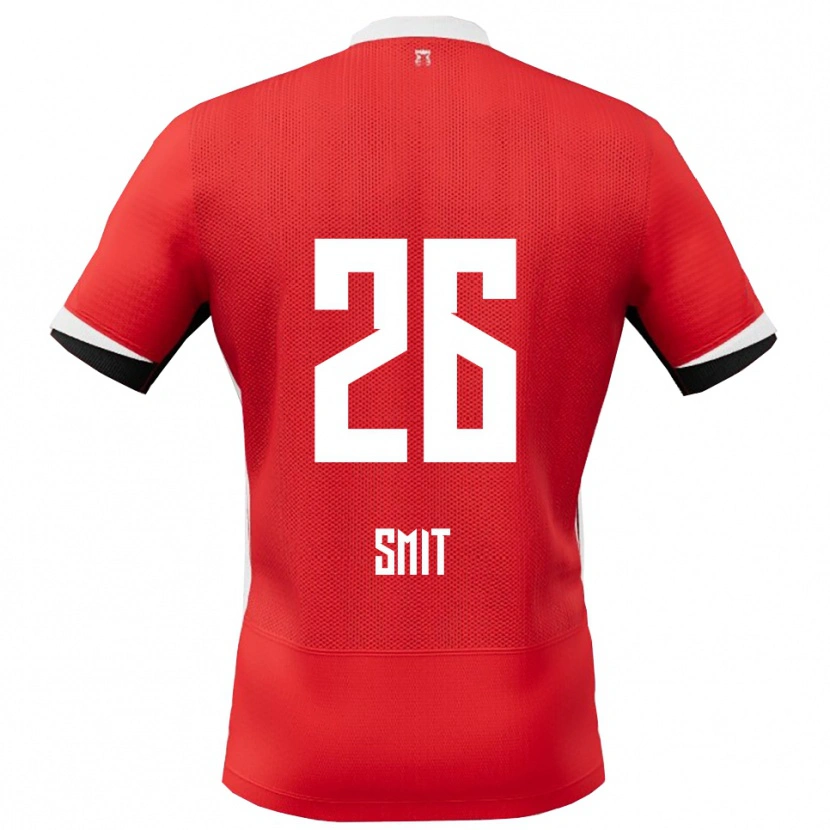 Danxen Mujer Camiseta Kees Smit #26 Rojo Blanco 1ª Equipación 2025/26 La Camisa