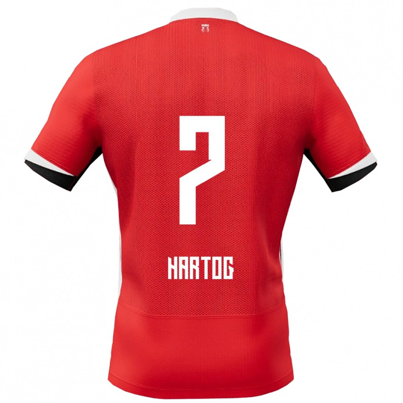 Danxen Mujer Camiseta Jasper Hartog #7 Rojo Blanco 1ª Equipación 2025/26 La Camisa