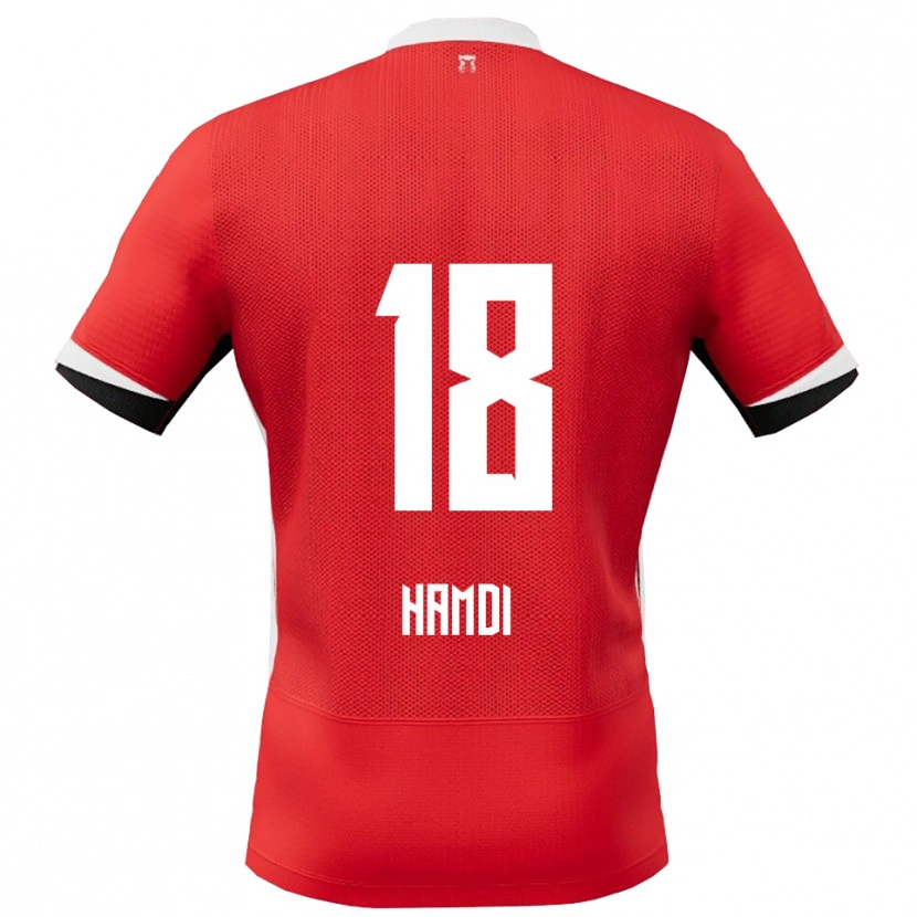 Danxen Mujer Camiseta Yassin Hamdi #18 Rojo Blanco 1ª Equipación 2025/26 La Camisa