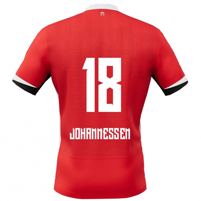 Danxen Mujer Camiseta Tómas Johannessen #18 Rojo Blanco 1ª Equipación 2025/26 La Camisa