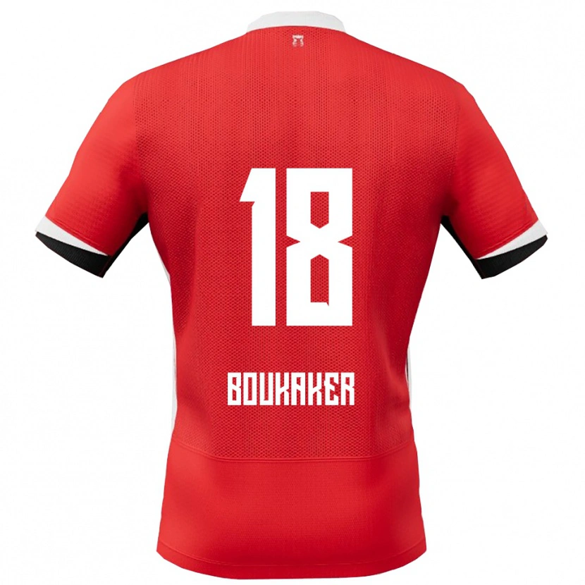 Danxen Mujer Camiseta Romaissa Boukaker #18 Rojo Blanco 1ª Equipación 2025/26 La Camisa
