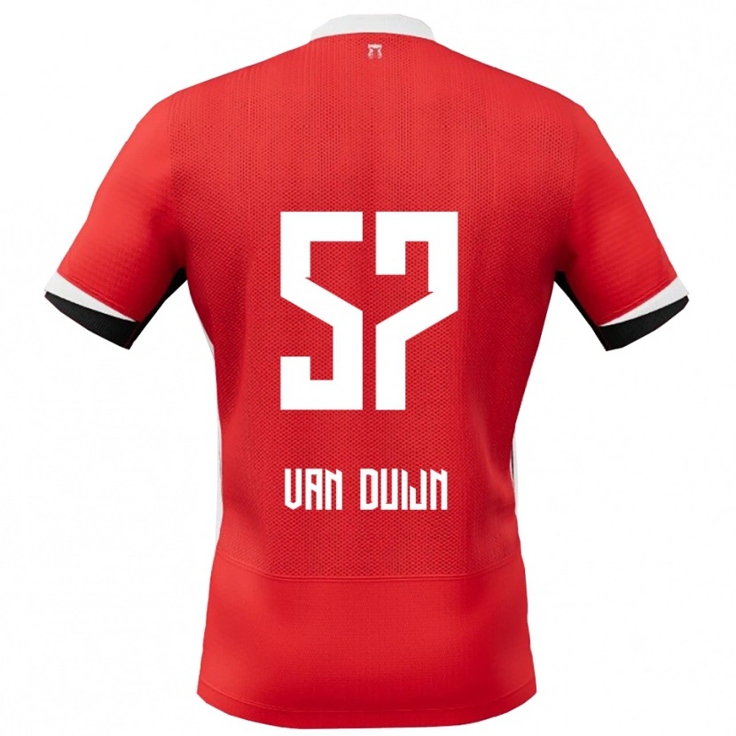 Danxen Mujer Camiseta Sem Van Duijn #57 Rojo Blanco 1ª Equipación 2025/26 La Camisa