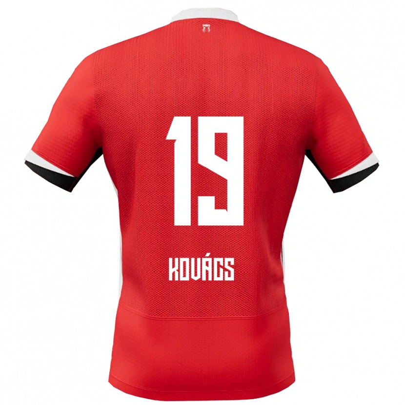 Danxen Mujer Camiseta Bendegúz Kovács #19 Rojo Blanco 1ª Equipación 2025/26 La Camisa