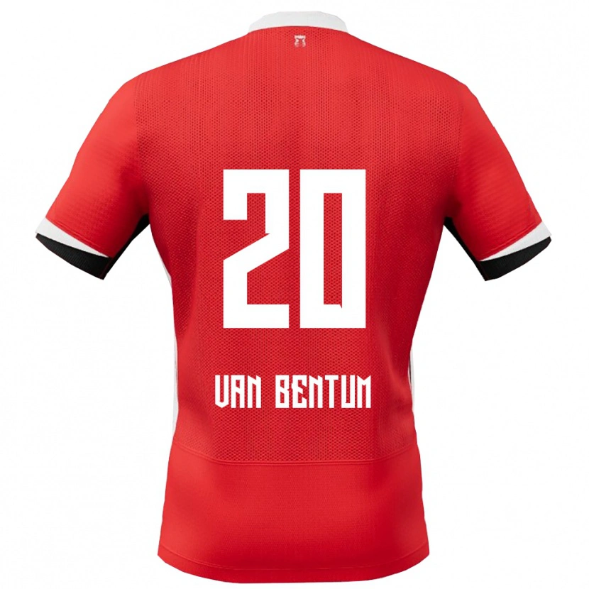 Danxen Mujer Camiseta Mirte Van Bentum #20 Rojo Blanco 1ª Equipación 2025/26 La Camisa