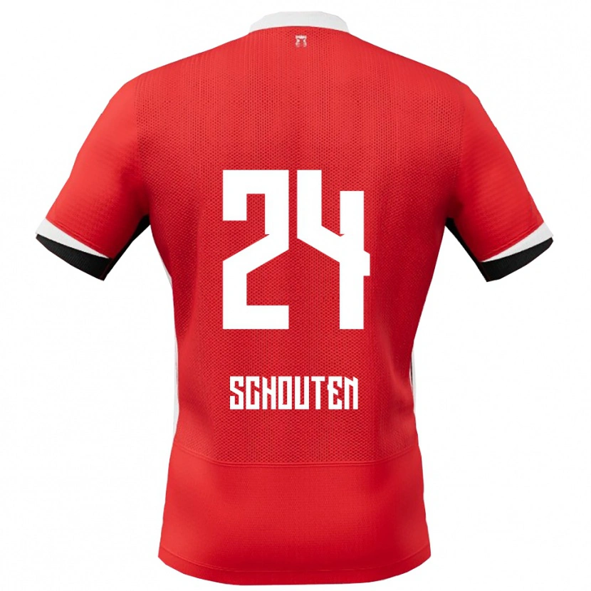 Danxen Mujer Camiseta Lewis Schouten #24 Rojo Blanco 1ª Equipación 2025/26 La Camisa