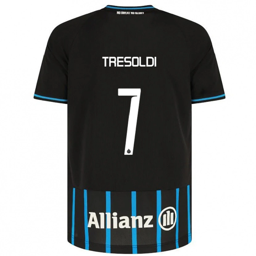 Danxen Mujer Camiseta Nicolò Tresoldi #7 Negro Azul 1ª Equipación 2025/26 La Camisa