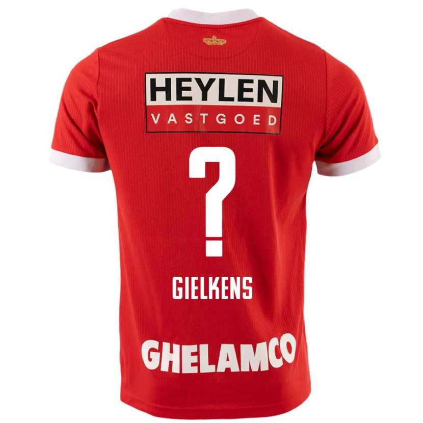 Danxen Mujer Camiseta Mathijs Gielkens #0 Rojo Blanco 1ª Equipación 2025/26 La Camisa