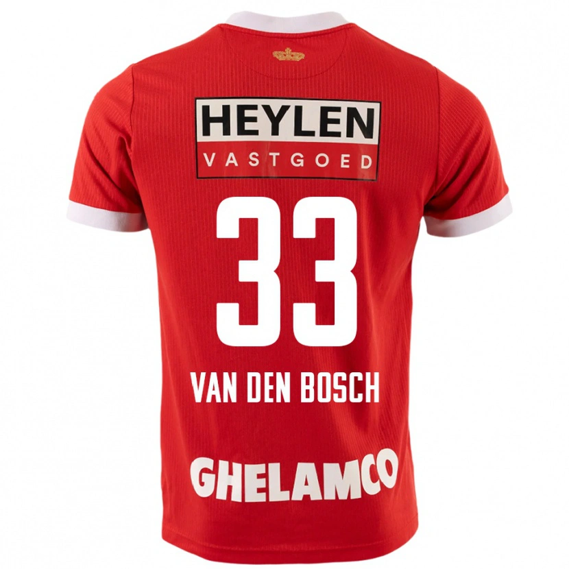 Danxen Mujer Camiseta Zeno Van Den Bosch #33 Rojo Blanco 1ª Equipación 2025/26 La Camisa