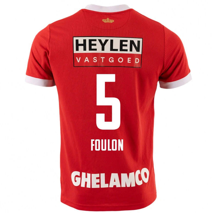Danxen Mujer Camiseta Daam Foulon #5 Rojo Blanco 1ª Equipación 2025/26 La Camisa