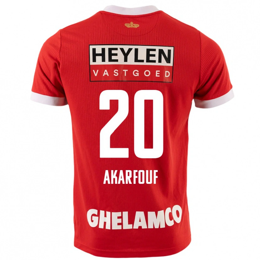 Danxen Mujer Camiseta Hamza Akarfouf #20 Rojo Blanco 1ª Equipación 2025/26 La Camisa