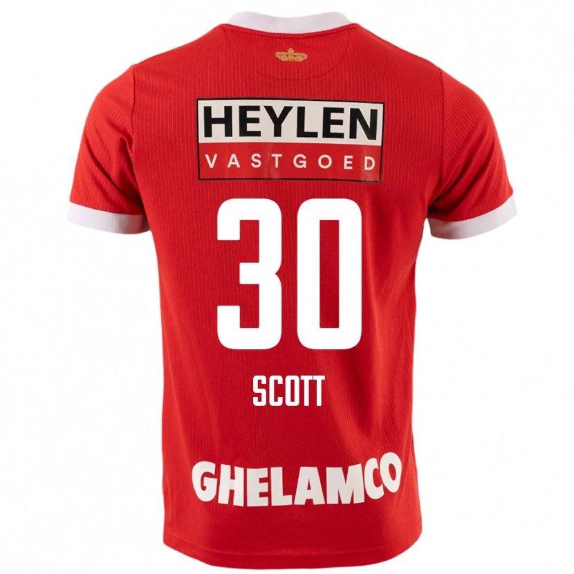 Danxen Mujer Camiseta Christopher Scott #30 Rojo Blanco 1ª Equipación 2025/26 La Camisa