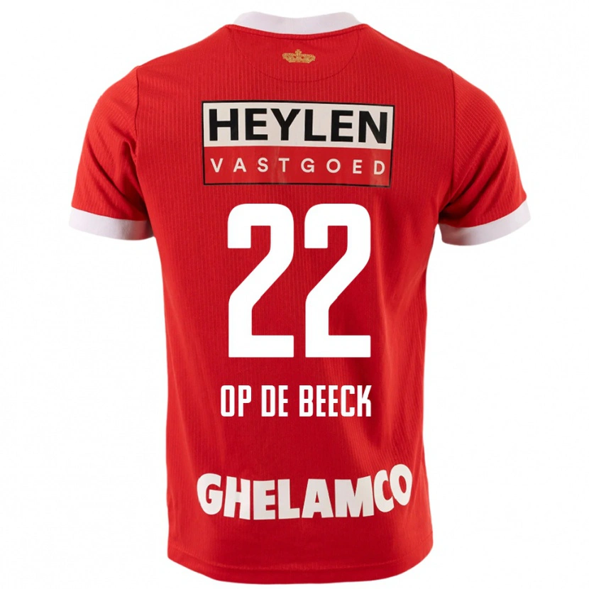 Danxen Mujer Camiseta Gregg Op De Beeck #22 Rojo Blanco 1ª Equipación 2025/26 La Camisa