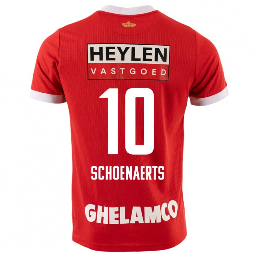 Danxen Mujer Camiseta Nand Schoenaerts #10 Rojo Blanco 1ª Equipación 2025/26 La Camisa
