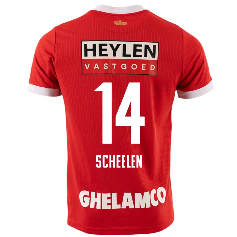 Danxen Mujer Camiseta Thijme Scheelen #14 Rojo Blanco 1ª Equipación 2025/26 La Camisa