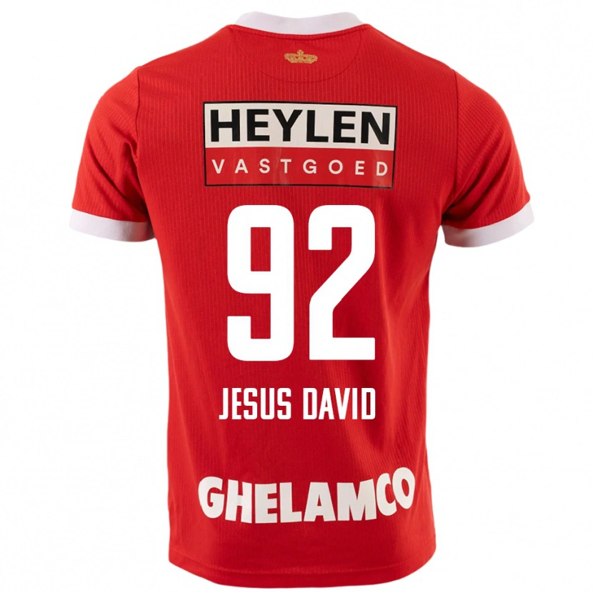 Danxen Mujer Camiseta Gabriel Jesus David #92 Rojo Blanco 1ª Equipación 2025/26 La Camisa