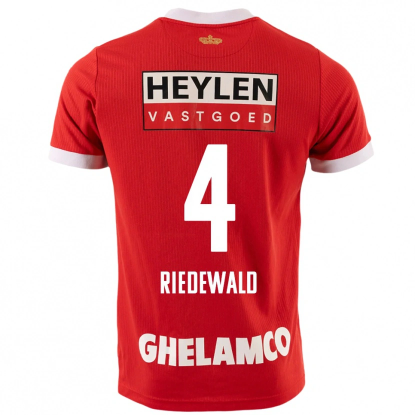 Danxen Mujer Camiseta Jairo Riedewald #4 Rojo Blanco 1ª Equipación 2025/26 La Camisa