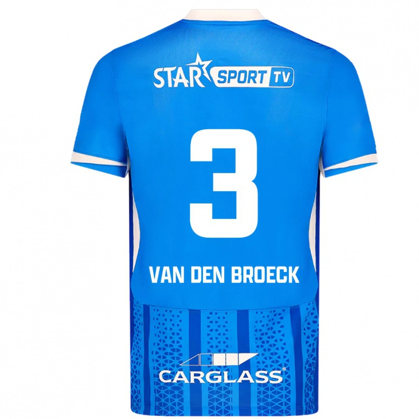 Danxen Mujer Camiseta Kobe Van Den Broeck #3 Azul Blanco 1ª Equipación 2025/26 La Camisa