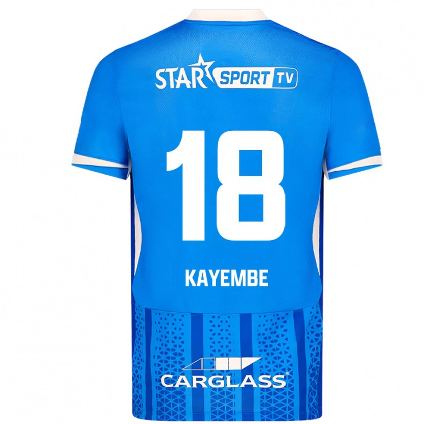 Danxen Mujer Camiseta Joris Kayembe #18 Azul Blanco 1ª Equipación 2025/26 La Camisa