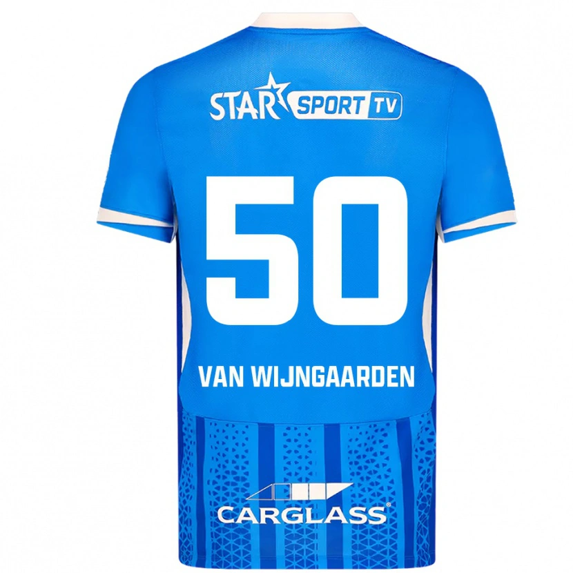 Danxen Mujer Camiseta Maren Van Wijngaarden #50 Azul Blanco 1ª Equipación 2025/26 La Camisa