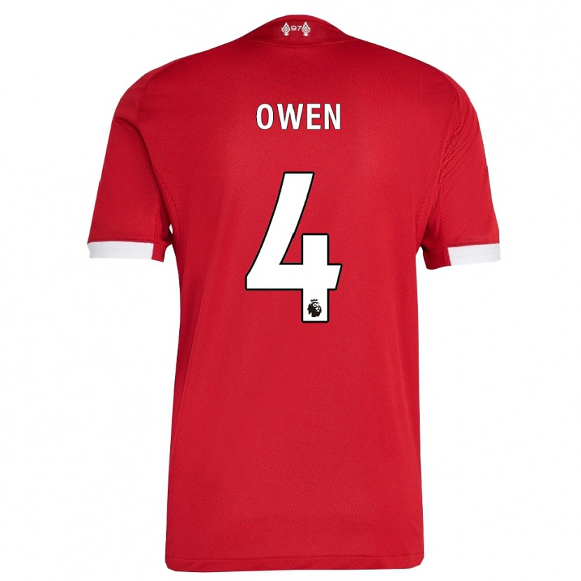 Danxen Mujer Camiseta Harvey Owen #4 Rojo Blanco 1ª Equipación 2025/26 La Camisa