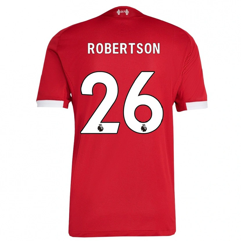 Danxen Mujer Camiseta Andrew Robertson #26 Rojo Blanco 1ª Equipación 2025/26 La Camisa
