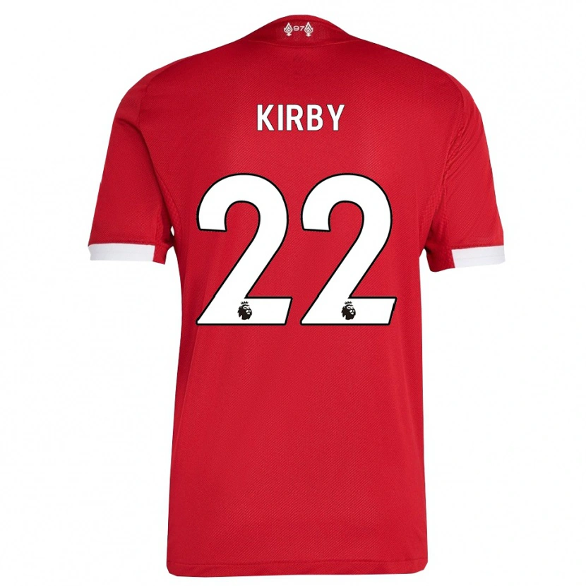 Danxen Mujer Camiseta Faye Kirby #22 Rojo Blanco 1ª Equipación 2025/26 La Camisa