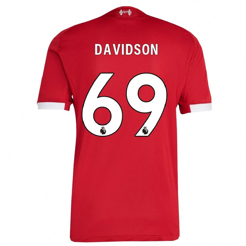 Danxen Mujer Camiseta Josh Davidson #69 Rojo Blanco 1ª Equipación 2025/26 La Camisa