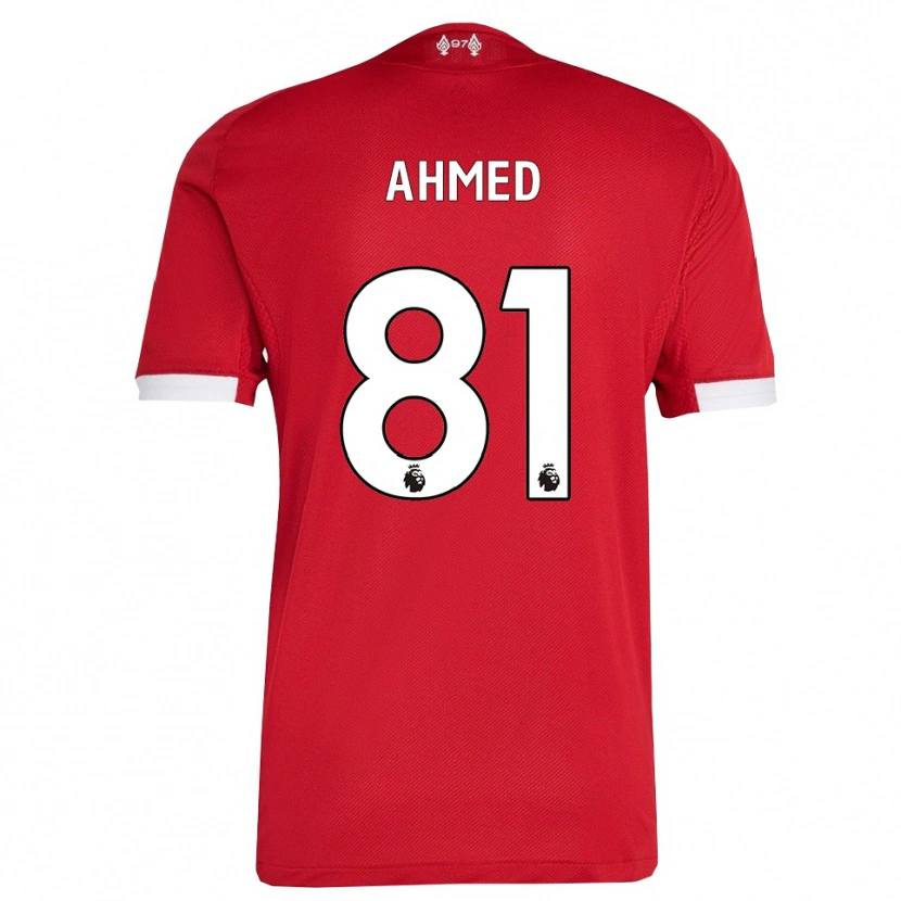Danxen Mujer Camiseta Kareem Ahmed #81 Rojo Blanco 1ª Equipación 2025/26 La Camisa