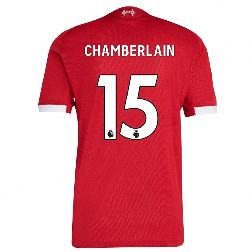 Danxen Mujer Camiseta Alex Oxlade Chamberlain #15 Rojo Blanco 1ª Equipación 2025/26 La Camisa