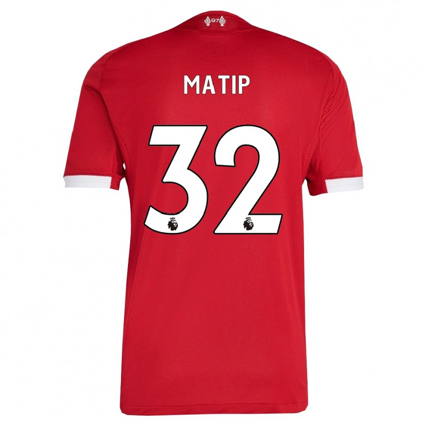 Danxen Mujer Camiseta Joel Matip #32 Rojo Blanco 1ª Equipación 2025/26 La Camisa