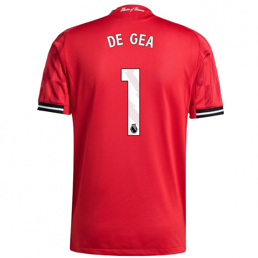Danxen Mujer Camiseta David De Gea #1 Rojo Negro Blanco 1ª Equipación 2025/26 La Camisa