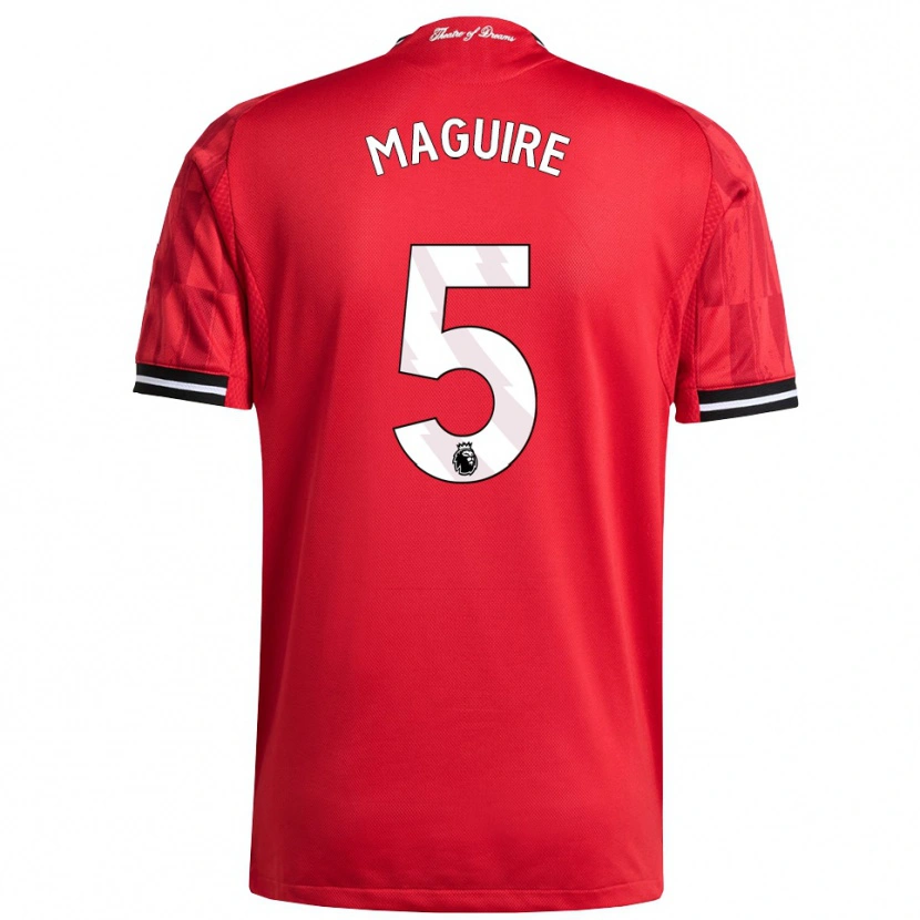Danxen Mujer Camiseta Harry Maguire #5 Rojo Negro Blanco 1ª Equipación 2025/26 La Camisa