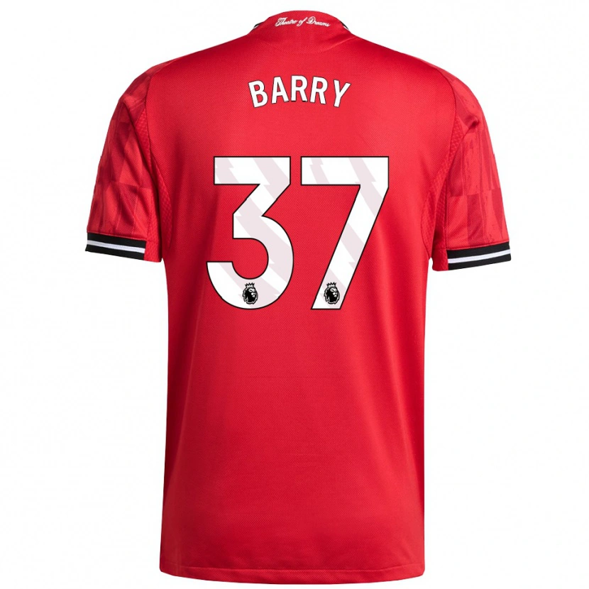 Danxen Mujer Camiseta Keira Barry #37 Rojo Negro Blanco 1ª Equipación 2025/26 La Camisa