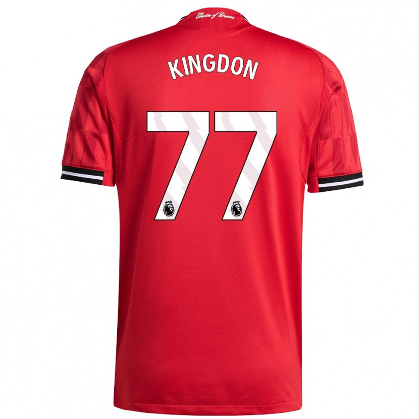 Danxen Mujer Camiseta Jack Kingdon #77 Rojo Negro Blanco 1ª Equipación 2025/26 La Camisa
