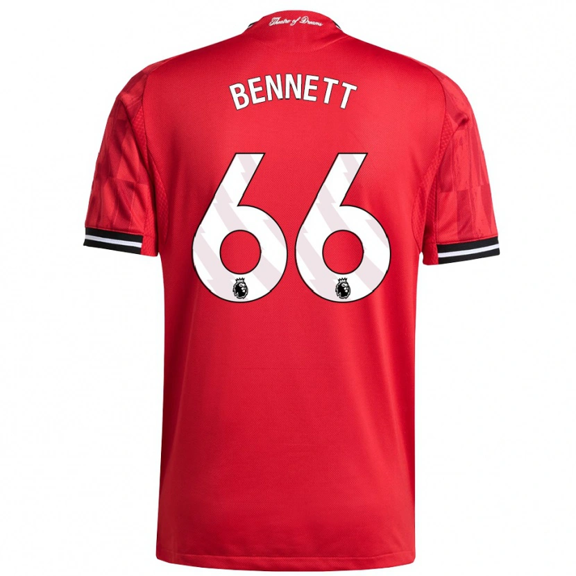 Danxen Mujer Camiseta Rhys Bennett #66 Rojo Negro Blanco 1ª Equipación 2025/26 La Camisa
