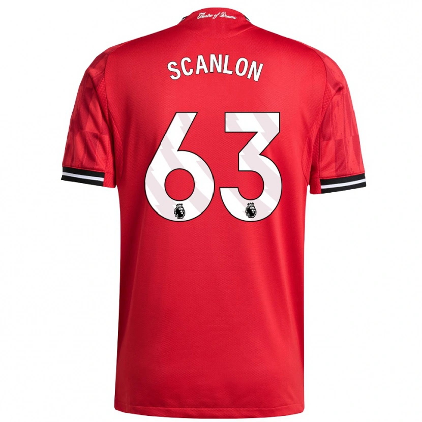 Danxen Mujer Camiseta James Scanlon #63 Rojo Negro Blanco 1ª Equipación 2025/26 La Camisa