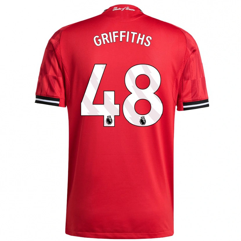 Danxen Mujer Camiseta Mared Griffiths #48 Rojo Negro Blanco 1ª Equipación 2025/26 La Camisa