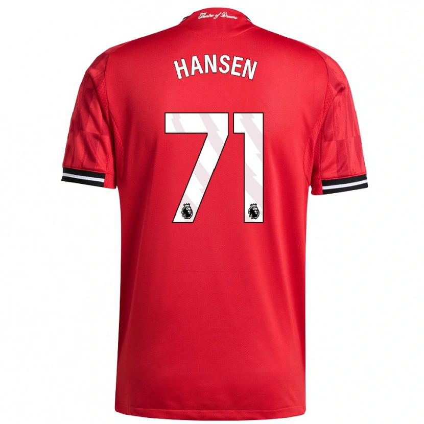 Danxen Mujer Camiseta Isak Hansen-Aaroen #71 Rojo Negro Blanco 1ª Equipación 2025/26 La Camisa