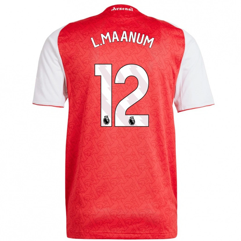 Danxen Mujer Camiseta Frida Maanum #12 Rojo Blanco 1ª Equipación 2025/26 La Camisa