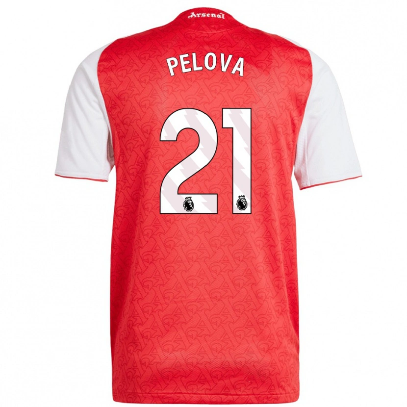 Danxen Mujer Camiseta Victoria Pelova #21 Rojo Blanco 1ª Equipación 2025/26 La Camisa