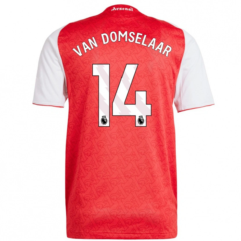 Danxen Mujer Camiseta Daphne Van Domselaar #14 Rojo Blanco 1ª Equipación 2025/26 La Camisa