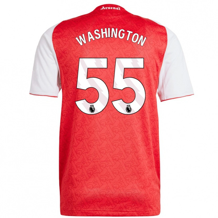 Danxen Mujer Camiseta Marcell Washington #55 Rojo Blanco 1ª Equipación 2025/26 La Camisa